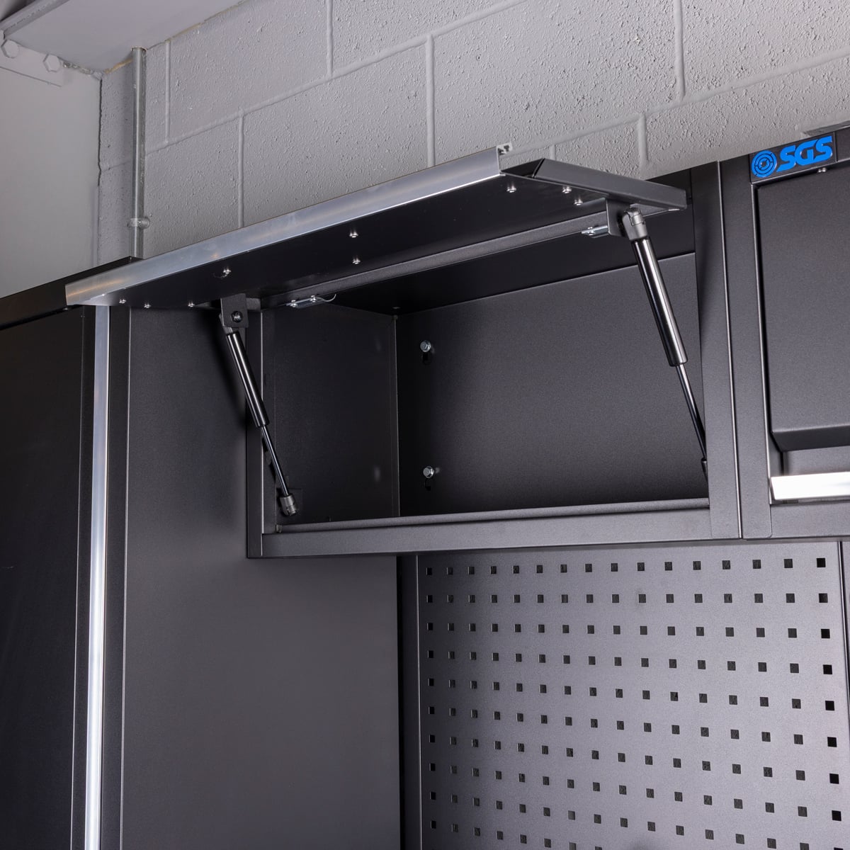 SGS 14pc Modular Garage Storage | 12 Drawers | Stainless Steel Worktop | Floor Cabinet | Tall Single & Double Cabinets